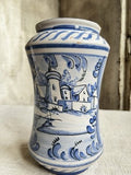 Antique Maiolica Albarello Jar, Blue White Delft / Faience Medicinal Pot /1712