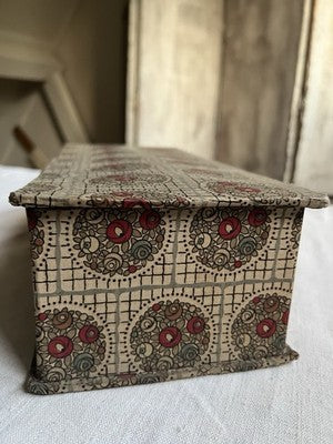 Antique Fabric Box Floral Medallions Art Deco Stationary Box Au Bon Marche Paris