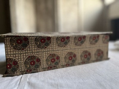 Antique Fabric Box Floral Medallions Art Deco Stationary Box Au Bon Marche Paris