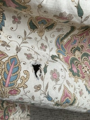Antique Floral Fabric, 19C Paisley Textile Furnishings & French Home Decor/2.7m