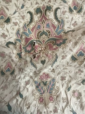 Antique Floral Fabric, 19C Paisley Textile Furnishings & French Home Decor/2.7m