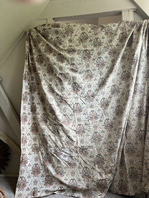 Antique Floral Fabric, 19C Paisley Textile Furnishings & French Home Decor/2.7m