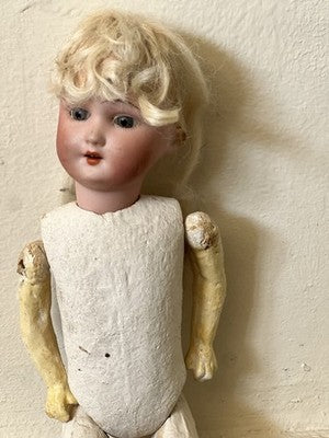 Antique Doll, Bisque Head Schoenau & Hoffmeister Vintage Toy, Boudoir Decor