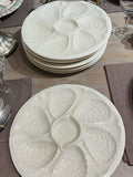 Vintage Oyster Plate, Christmas & Dinner Table White French Serving Dish/ ONE