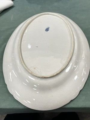 Vintage Transfer Ware Plate, Blue Oval Platter / Luneville Jane KG Ironstone