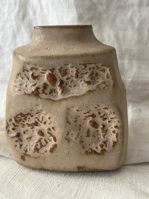 Vintage Fat Lava Vase, Mid Century Brutalist Pottery, 1960s /70s Home Decor