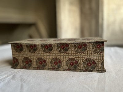 Antique Fabric Box Floral Medallions Art Deco Stationary Box Au Bon Marche Paris