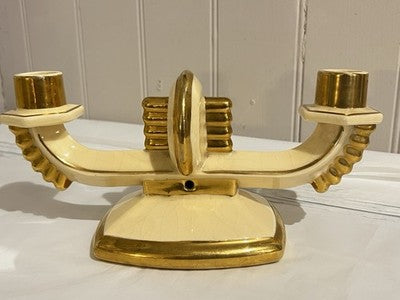 VTG Candleholder Art Deco Ceramic, DB Candlestick VIROFLAY  Decorative Antiques