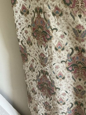 Antique Floral Fabric, 19C Paisley Textile Furnishings & French Home Decor/2.7m