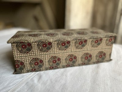 Antique Fabric Box Floral Medallions Art Deco Stationary Box Au Bon Marche Paris