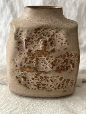Vintage Fat Lava Vase, Mid Century Brutalist Pottery, 1960s /70s Home Decor