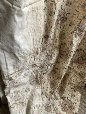 Antique Floral Fabric, 19C Paisley Textile Furnishings & French Home Decor/2.7m