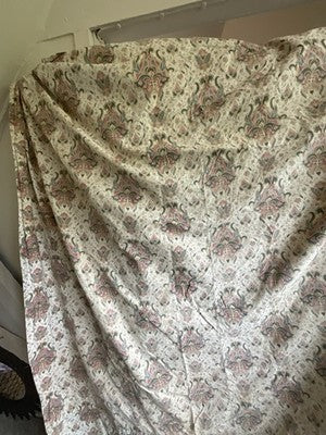 Antique Floral Fabric, 19C Paisley Textile Furnishings & French Home Decor/2.7m