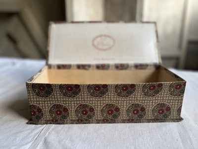 Antique Fabric Box Floral Medallions Art Deco Stationary Box Au Bon Marche Paris