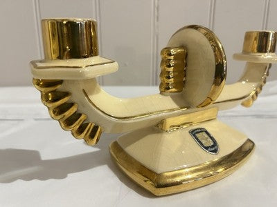 VTG Candleholder Art Deco Ceramic, DB Candlestick VIROFLAY  Decorative Antiques