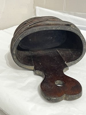Vintage Salt Box, French Treen Hanging Cellar, Primitive Shaker Home Decor