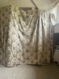 Antique Floral Fabric, 19C Paisley Textile Furnishings & French Home Decor/2.7m