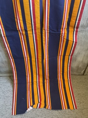 Vintage Ticking Yellow Red Blue Fabric, French Summer Textile Projects/ 1m