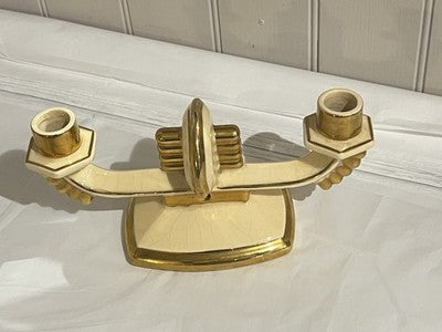 VTG Candleholder Art Deco Ceramic, DB Candlestick VIROFLAY  Decorative Antiques