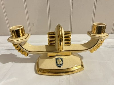 VTG Candleholder Art Deco Ceramic, DB Candlestick VIROFLAY  Decorative Antiques