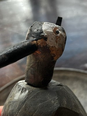 Vintage Duck Decoy, French Country Bird On Stick