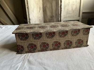 Antique Fabric Box Floral Medallions Art Deco Stationary Box Au Bon Marche Paris
