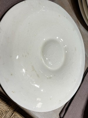 Vintage Oyster Plate, Christmas & Dinner Table White French Serving Dish/ ONE