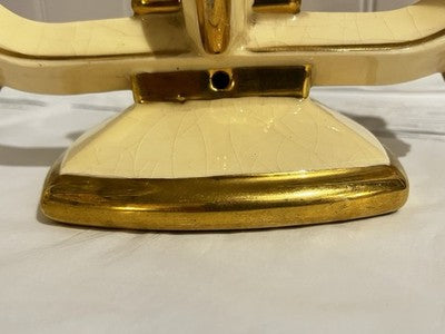 VTG Candleholder Art Deco Ceramic, DB Candlestick VIROFLAY  Decorative Antiques