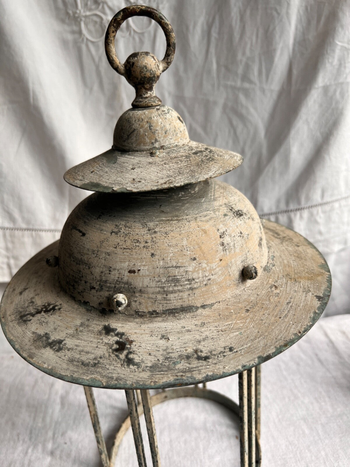 Antique French Light. Vintage Outdoor Pendant. Architectural Antiques/ Verdigris