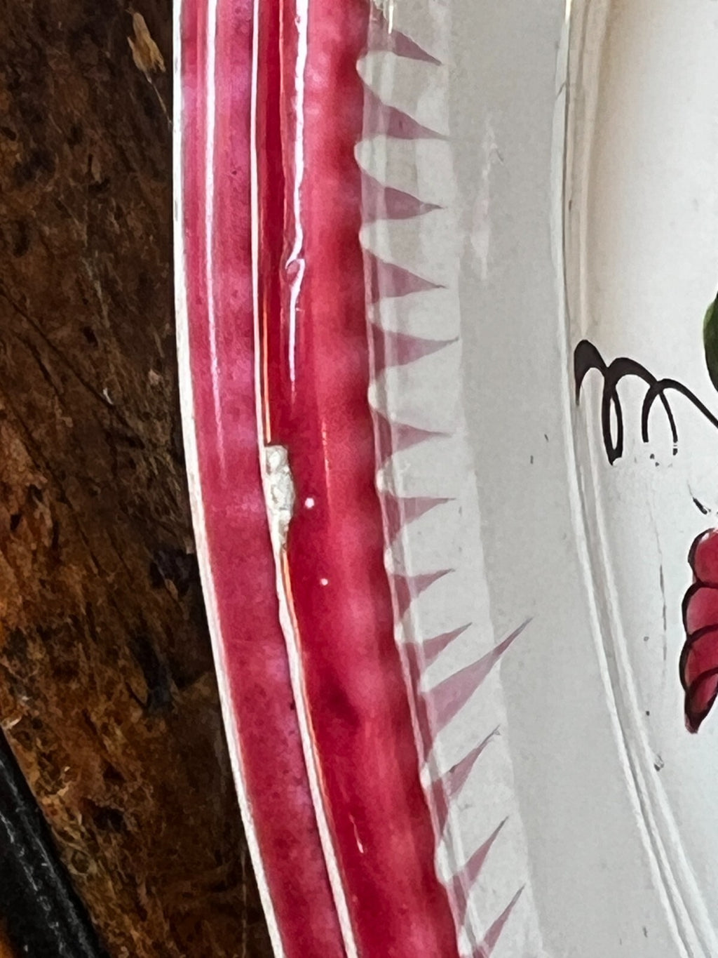 Antique Faience Plates Pink Roses, Decorative Kitchen Decor / French Table / 4pc