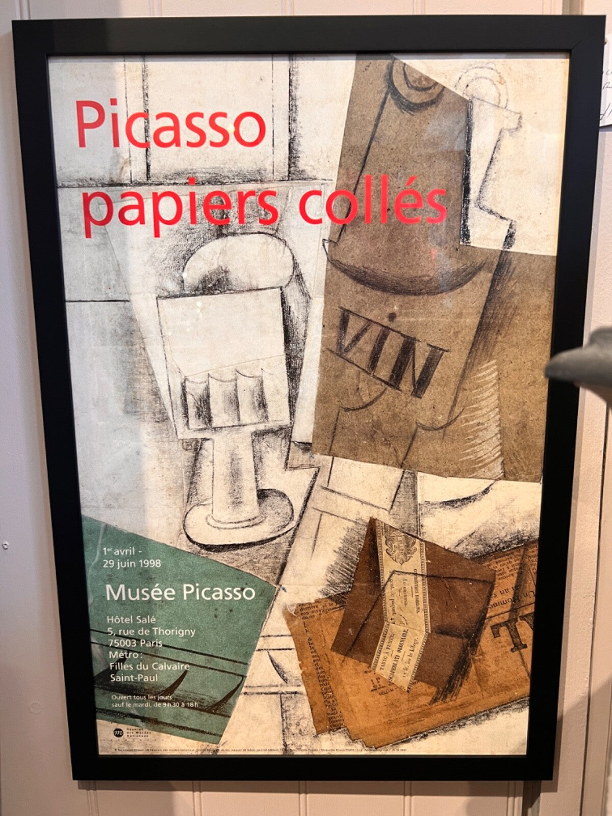 Vintage Poster. Museum Picasso Collages Exhibition Print, Wall Art Cubist / RARE
