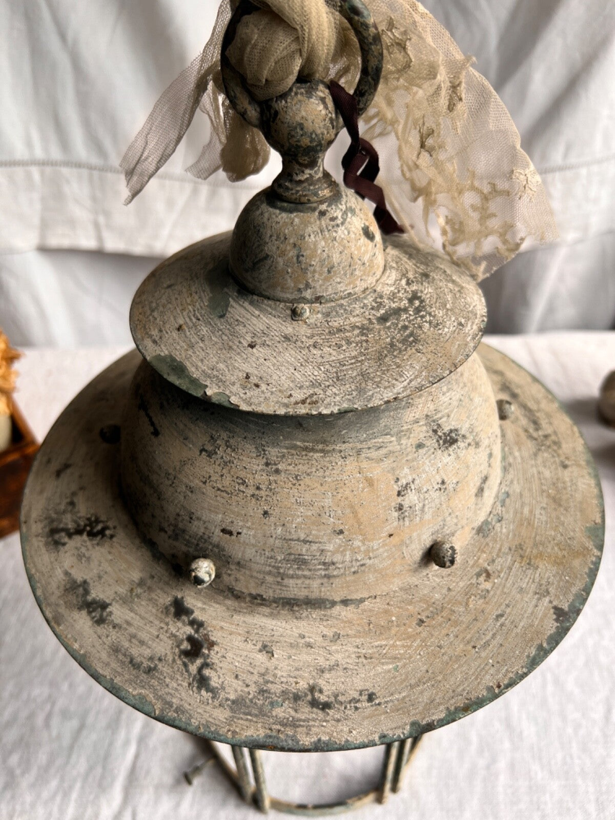 Antique French Light. Vintage Outdoor Pendant. Architectural Antiques/ Verdigris