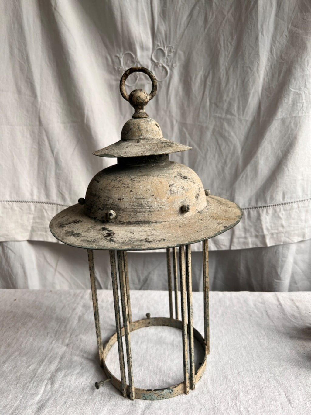 Antique French Light. Vintage Outdoor Pendant. Architectural Antiques/ Verdigris